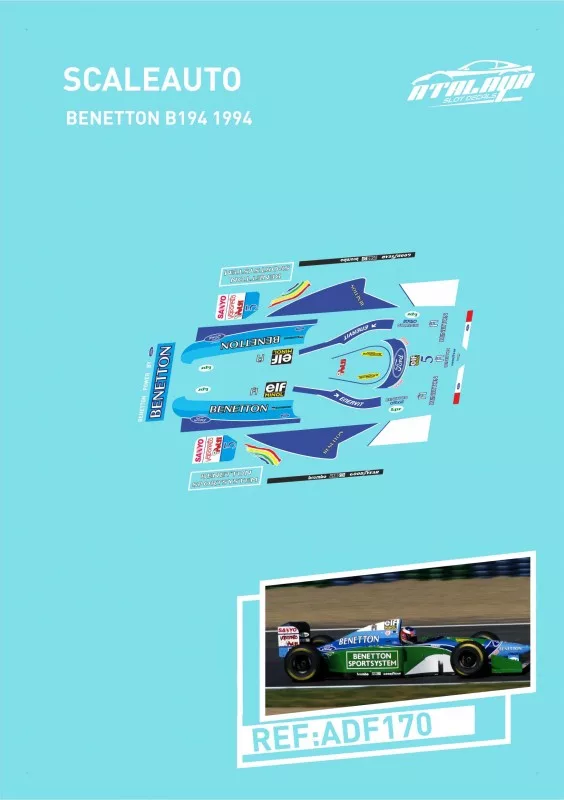 ADF170 ATALYA Benetton B194 1994 for Scaleauto F1 90-97.